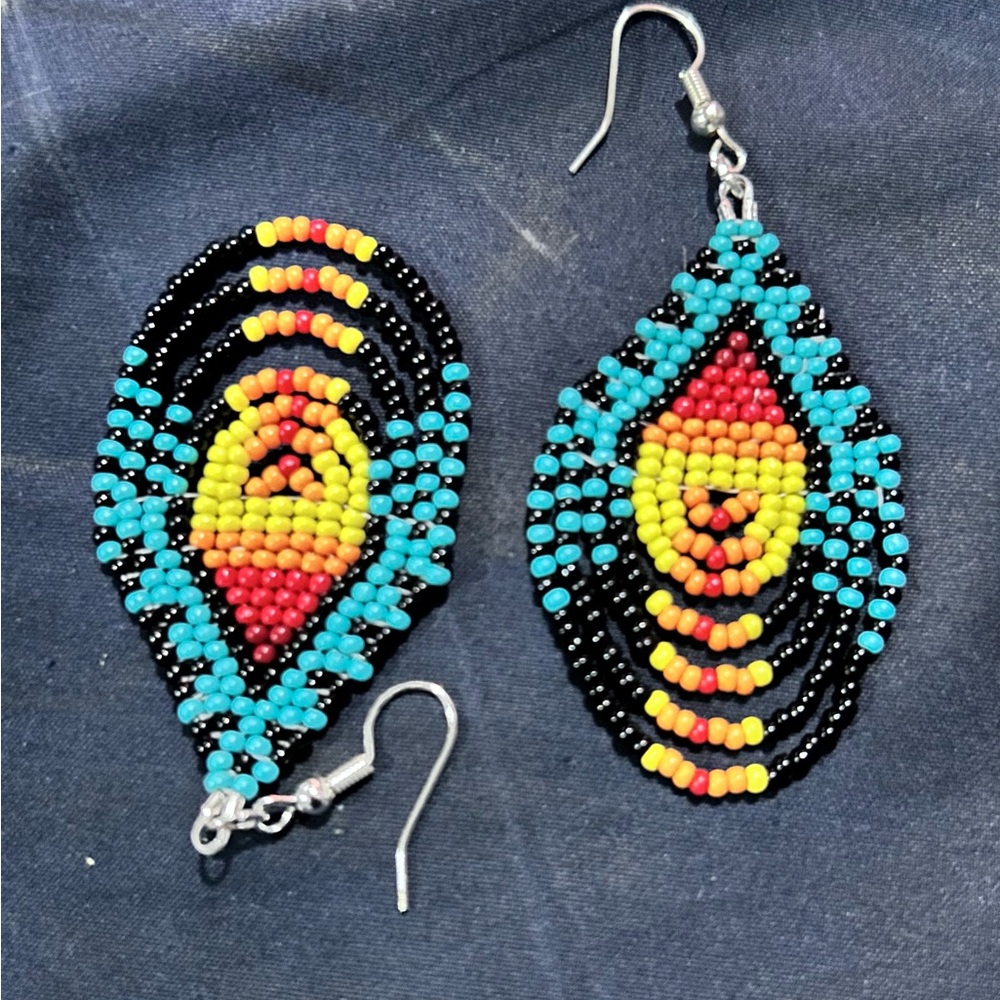 Colorful Beaded Earrings - Picture 3 of 3